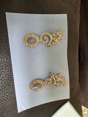 Pair of Beaded Rhinestone Floral Appliques for Dress DIY